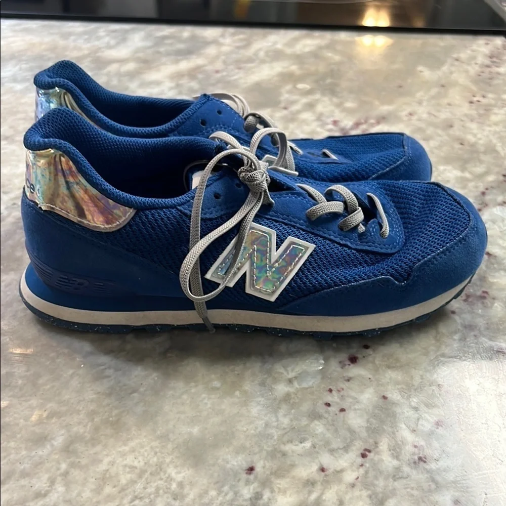 New Balance Blue Sneakers with Gray Laces Youth 3.5
